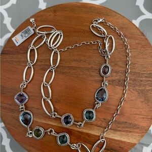 Brighton Your True Color Silver-Tone Necklace with Blue, Green, Purple Gemstones